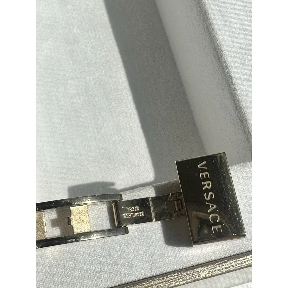 VERSACE Greca White Leather Woman's Watch VELU1218 Preowned